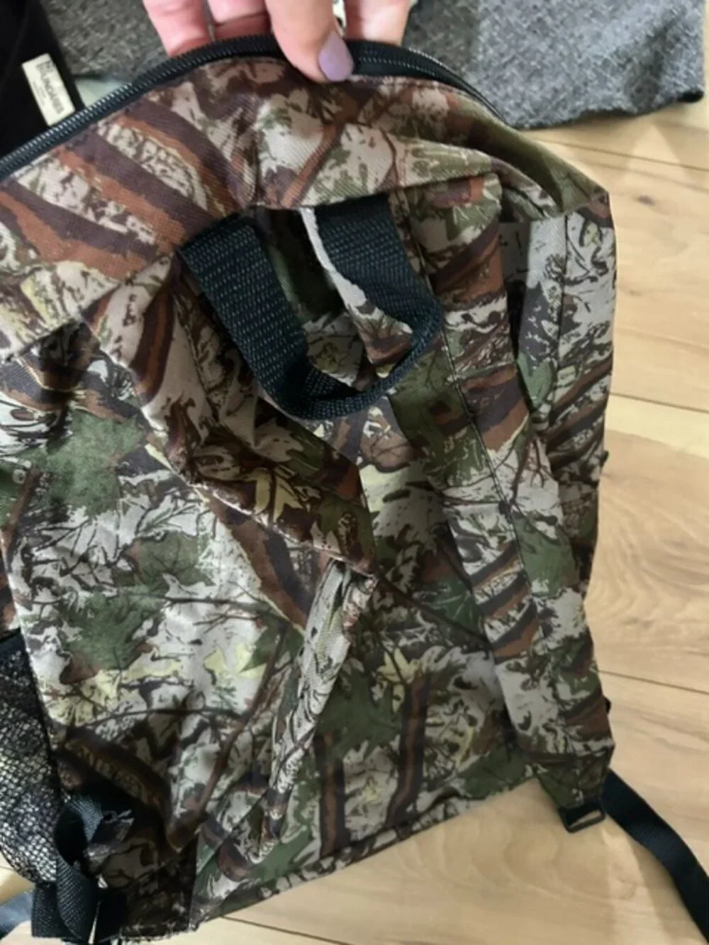 🍋‍🟩 camo camouflage backpack back pack school hunting green bag